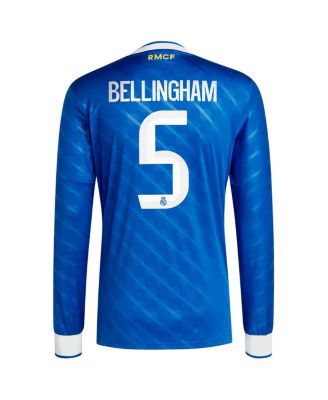 Men's Jude Bellingham Blue Real Madrid 2025/26 Third Replica Long Sleeve Player Jersey
