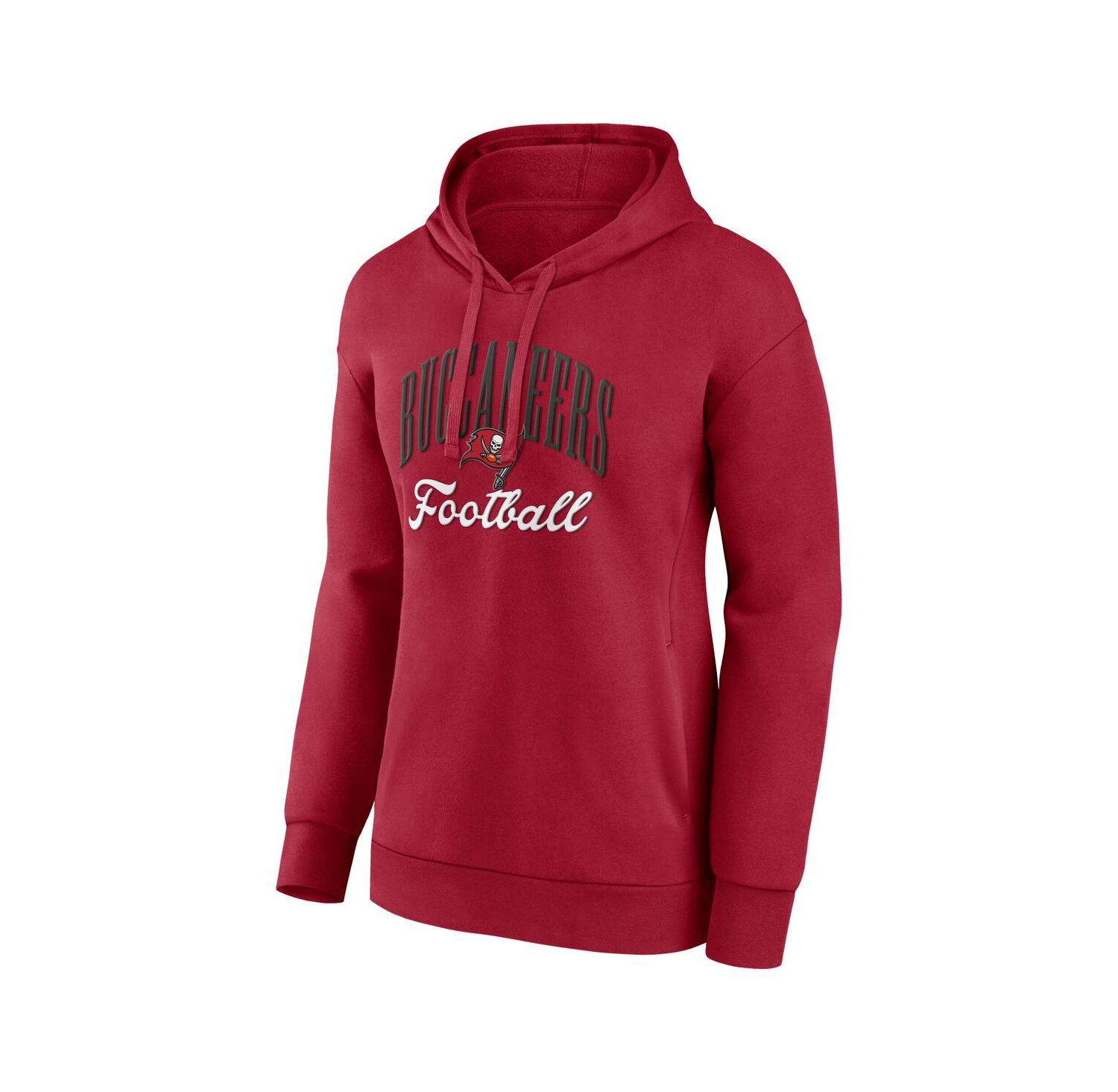 Women's Red Tampa Bay Buccaneers Team Logo Victory Script Pullover Hoodie
