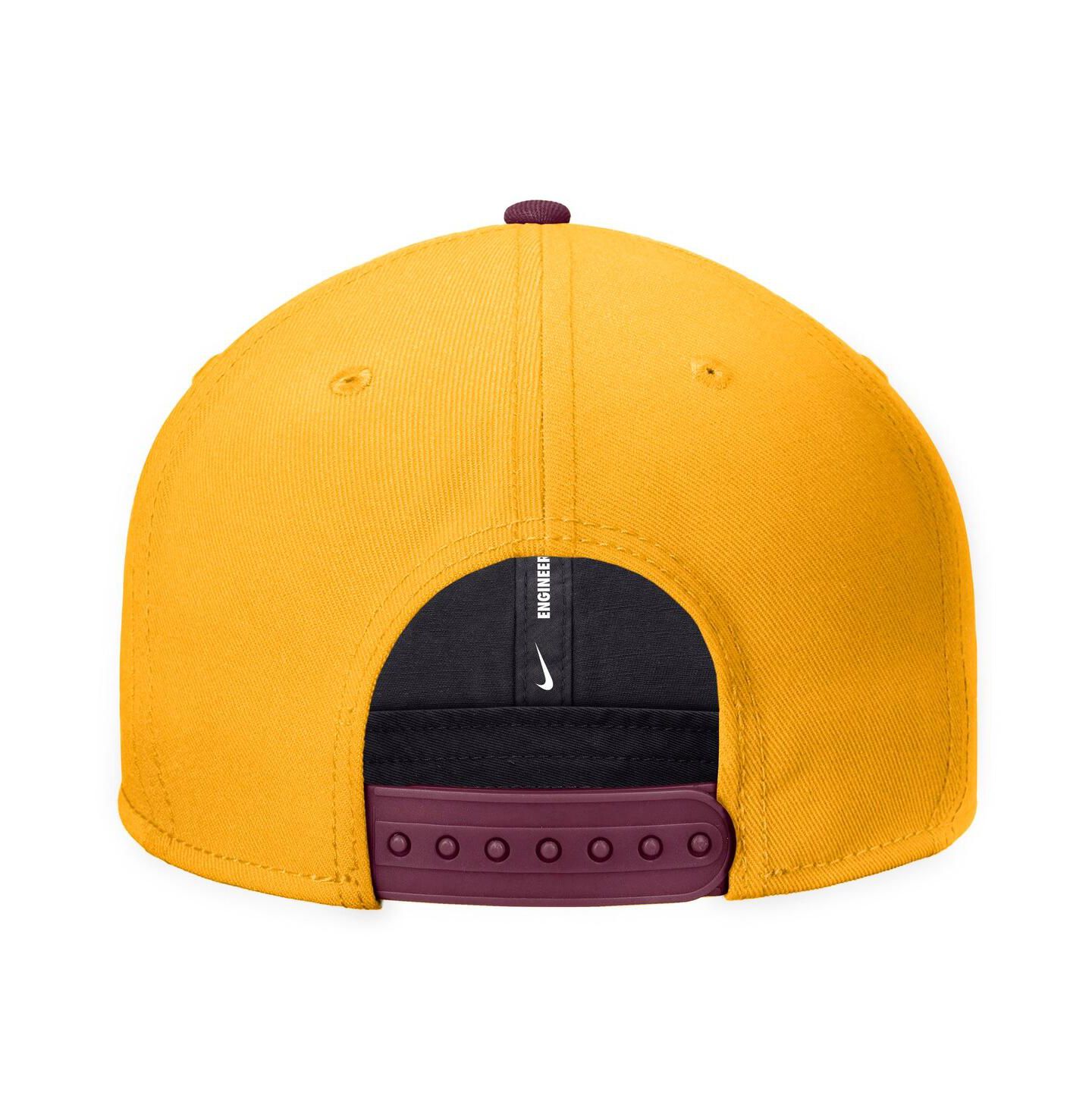 Мужская кепка Nike Gold Minnesota Golden Gophers Vintage Script Pro Dri-FIT Snapback Hat — фото 2