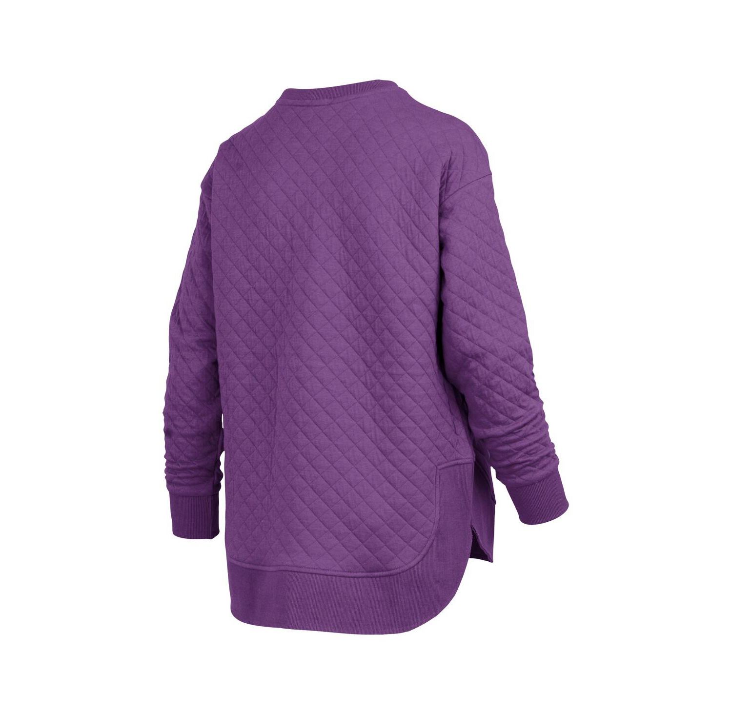 Women's Purple LSU Tigers Quilted Long Sleeve Pullover Sweatshirt