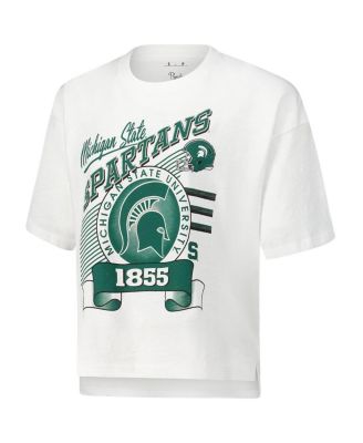 Women's White Michigan State Spartans Rock Roll Slub&nbsp;T-Shirt