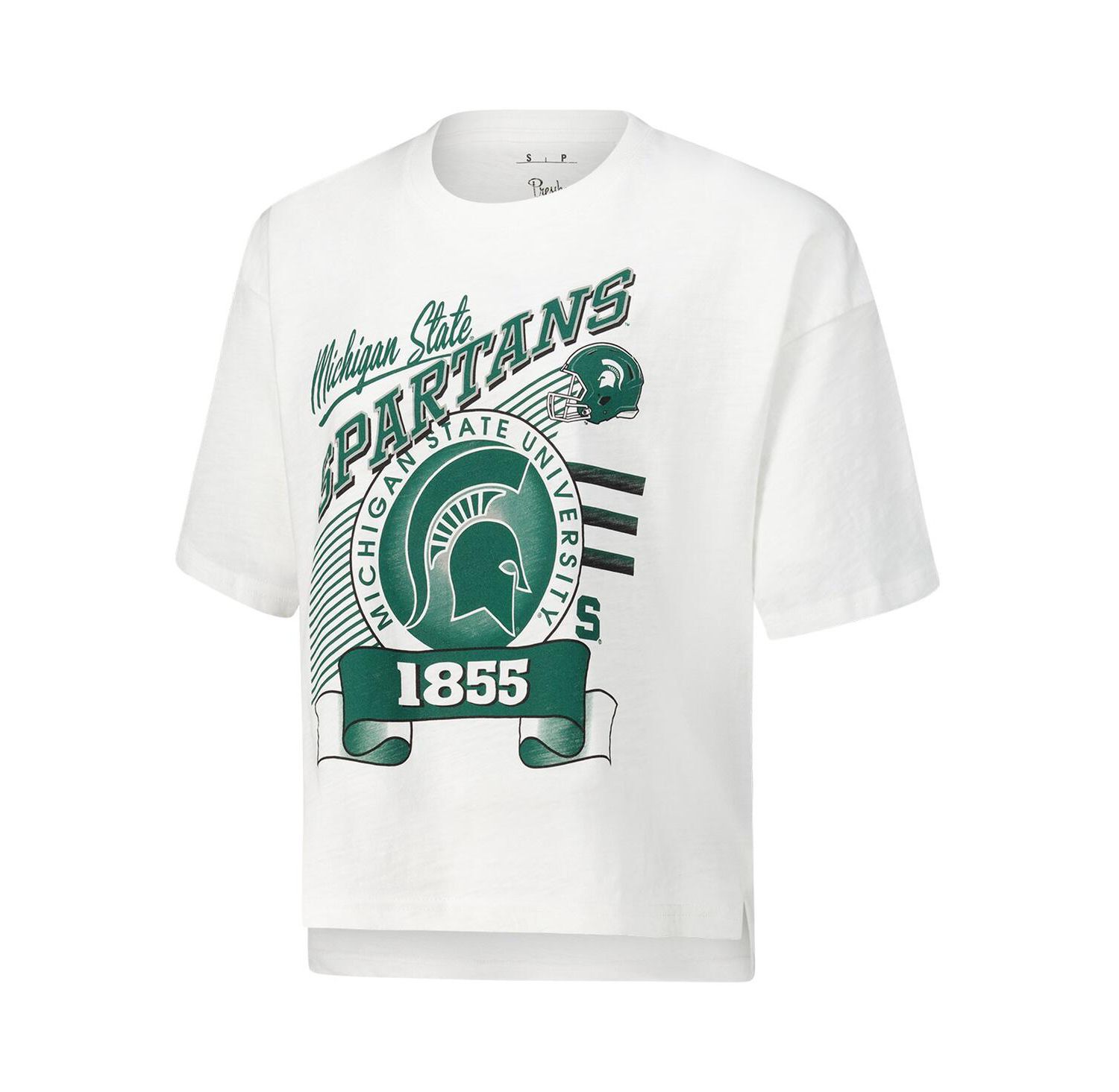 Women's White Michigan State Spartans Rock Roll Slub T-Shirt