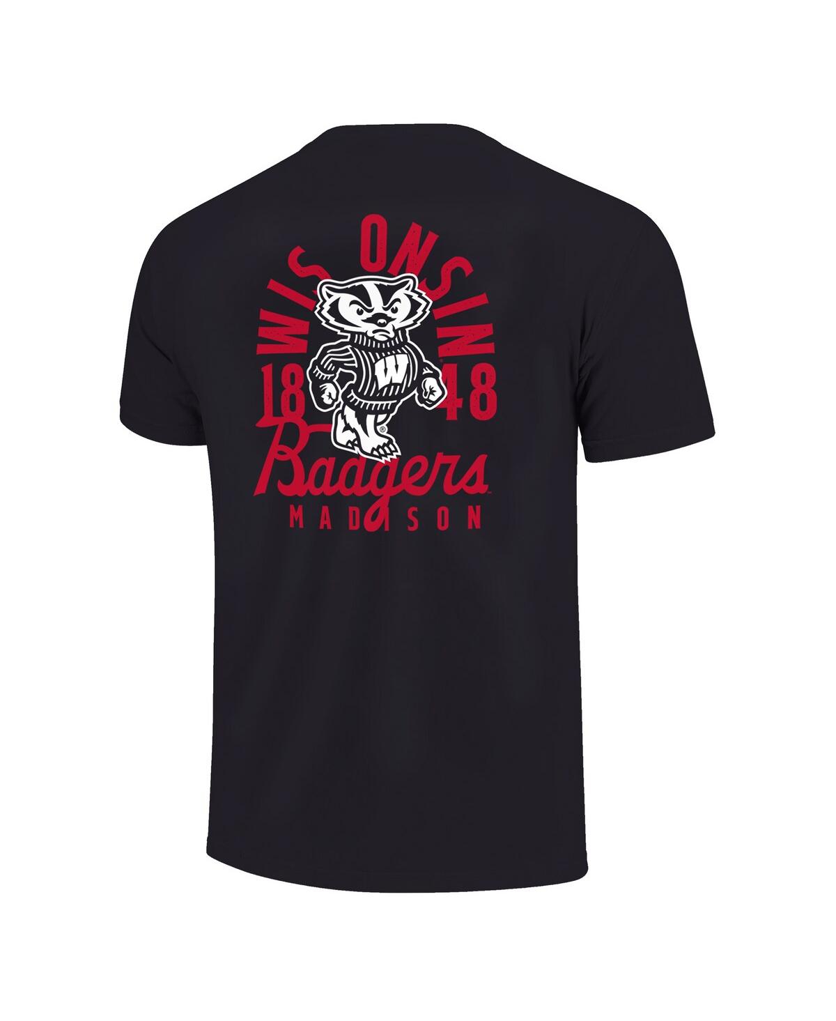 Image One Big Boys And Girls Black Wisconsin Badgers Comfort Colors Mascot Overlay T-shirt In Black
