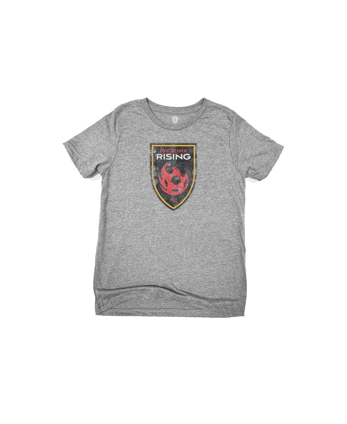 1863fc Big Boys And Girls Heather Gray Phoenix Rising Fc Color Badge T-shirt In Gray