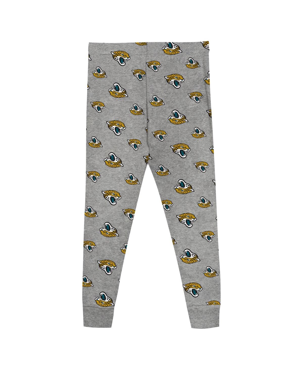 Outerstuff Toddler 2-piece Heather Gray Jacksonville Jaguars Long Sleeve T-shirt And Pants Sleep Set In Gray