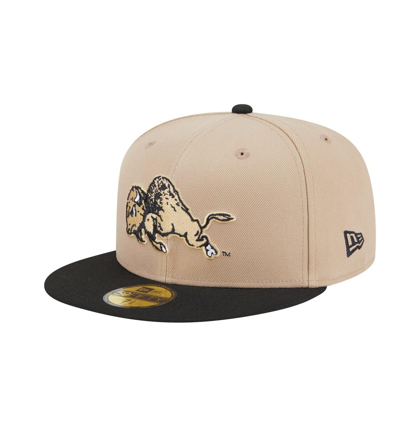 Мужская кепка New Era Khaki Colorado Buffaloes Throwback Two-Tone 59FIFTY Fitted Hat — фото 1
