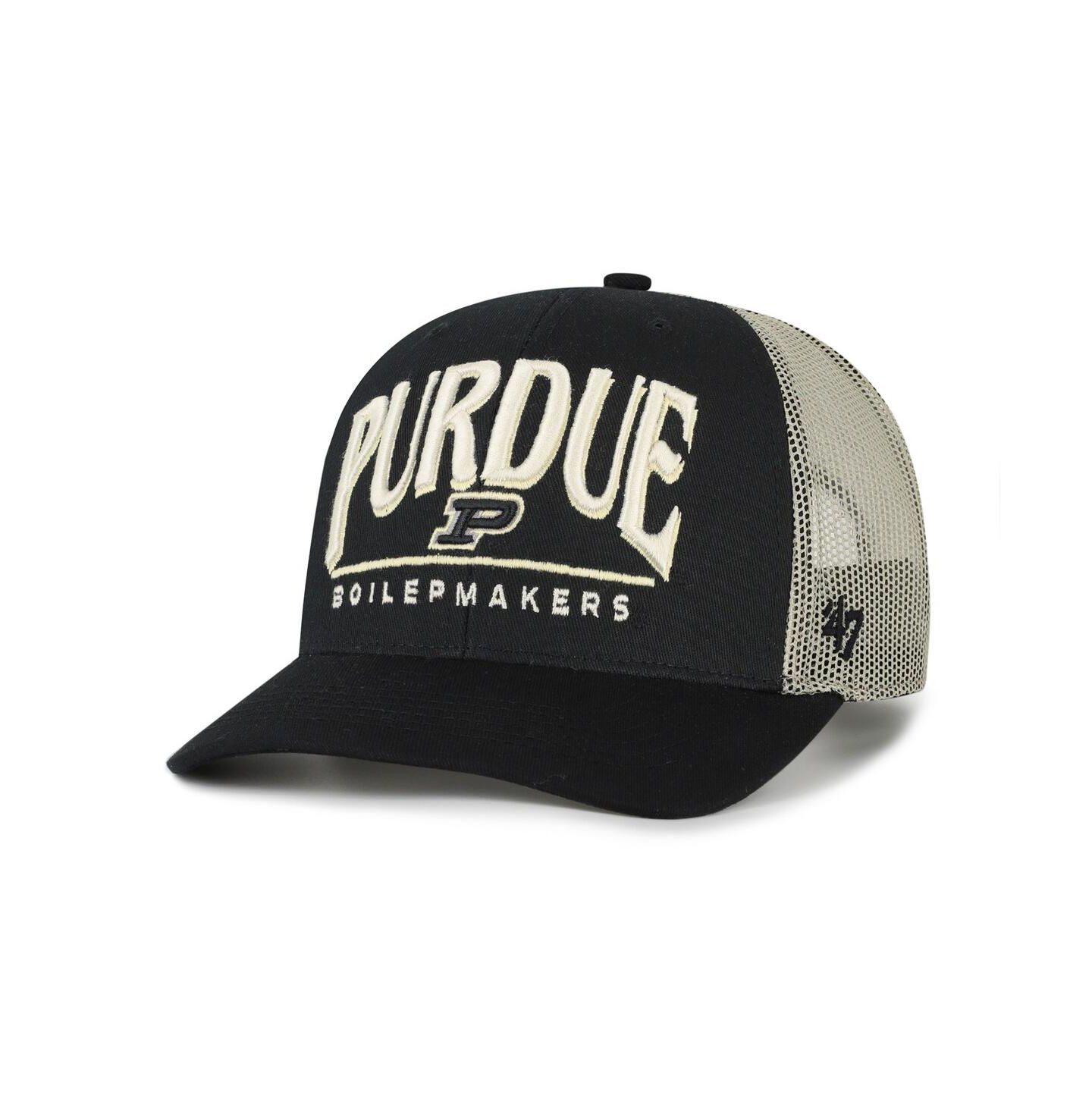 Мужская кепка '47 Brand Black Purdue Boilermakers Arid Adjustable Trucker Hat — фото 1
