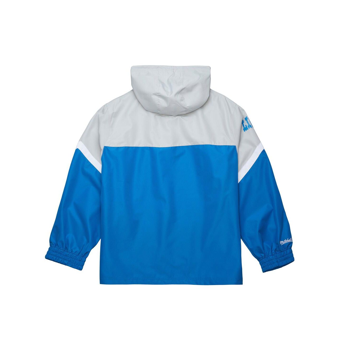 Мужская куртка Mitchell & Ness Silver/Blue Detroit Lions Tie Breaker Vintage Logo Lightweight Anorak Half-Zip Windbreaker — фото 2
