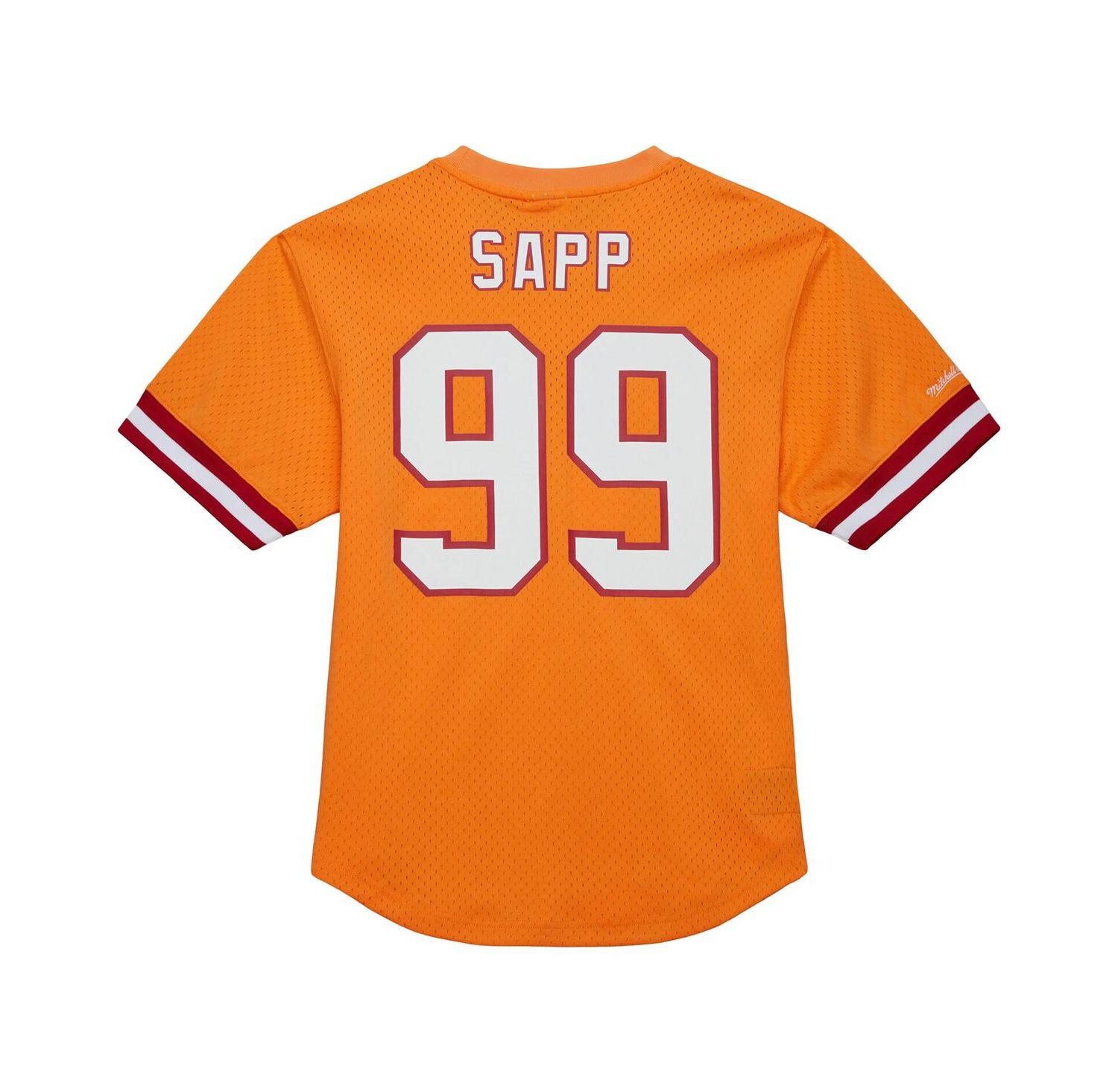 Men's Warren Sapp Orange Tampa Bay Buccaneers Retired Player Name & Number Mesh T-Shirt
