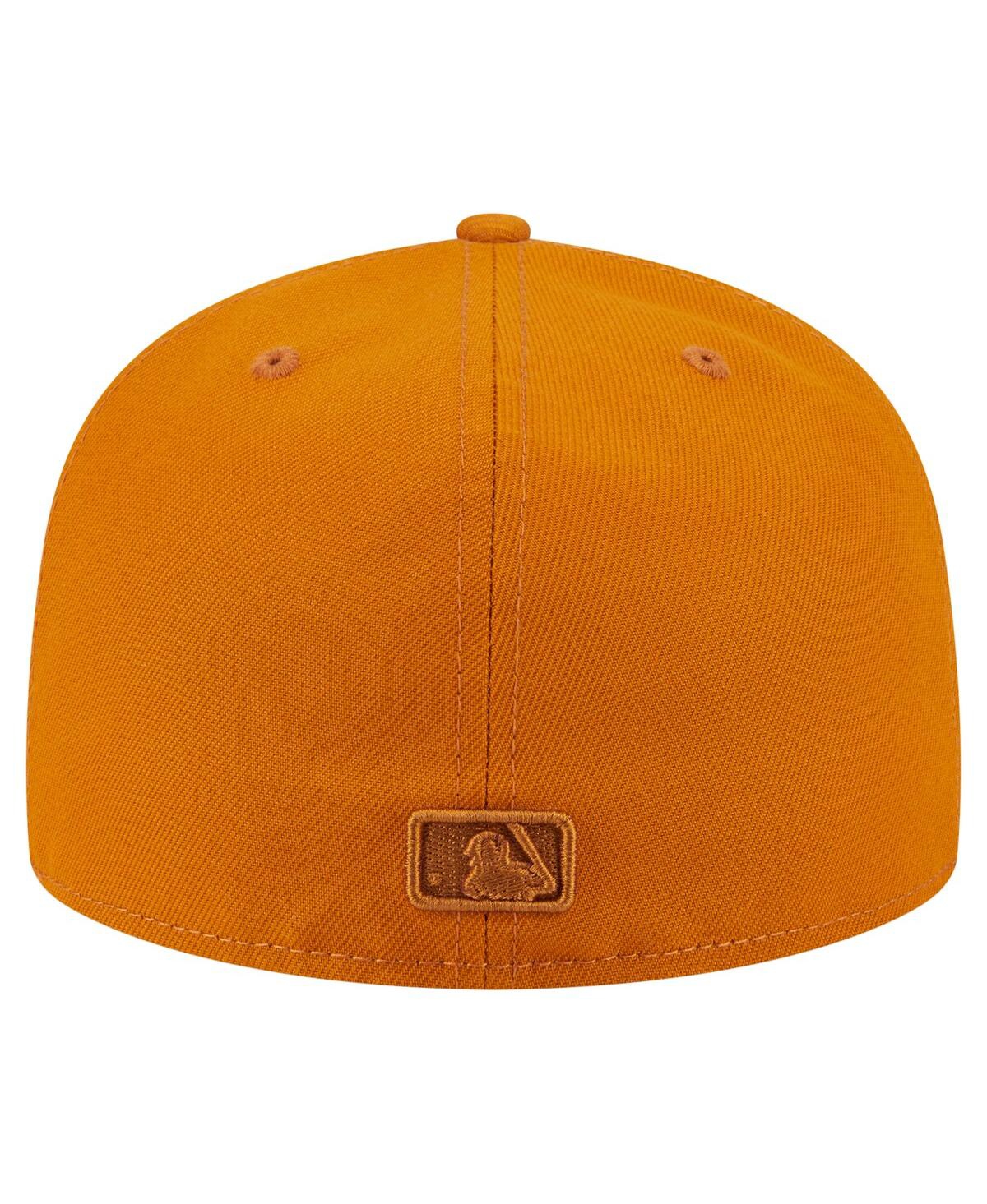 New Era Men's Orange Houston Astros Color Pack A-frame 59fifty Fitted Hat In Gold