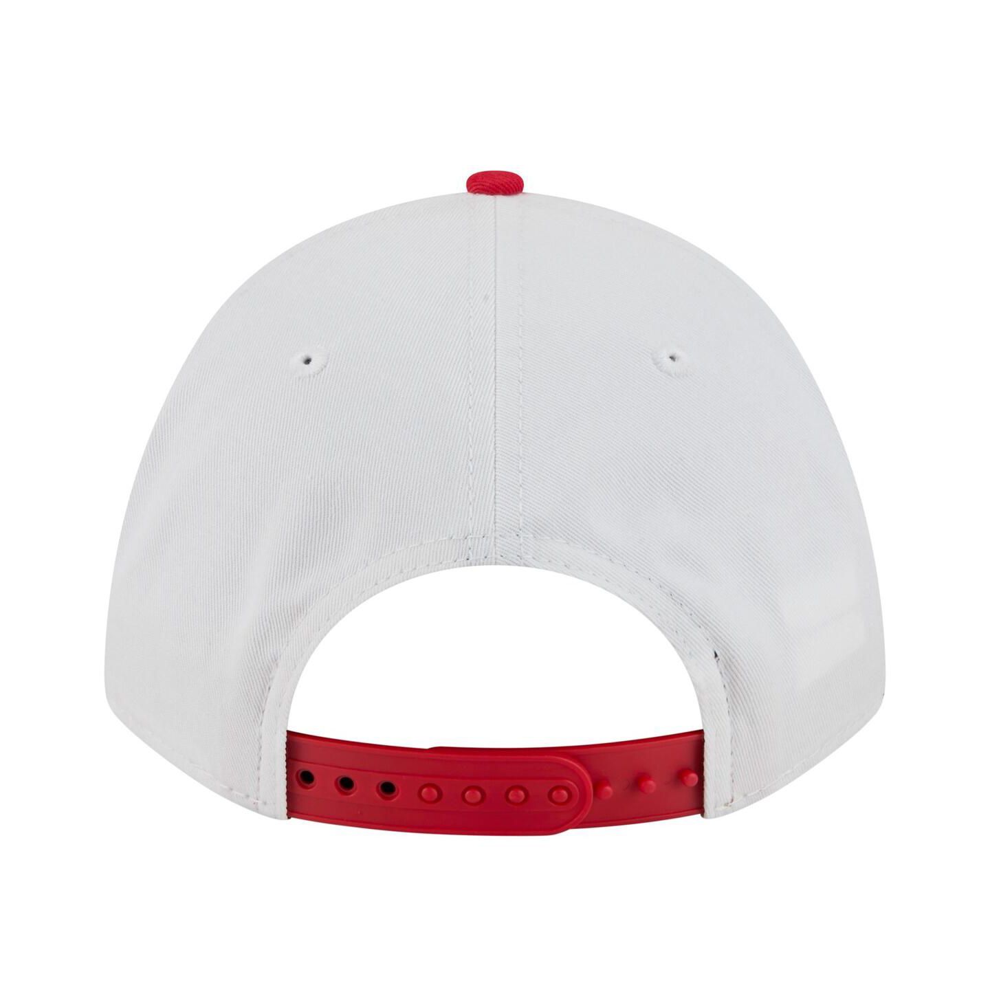 Мужская кепка New Era White/Scarlet Rutgers Scarlet Knights Arch Two-Tone Rope 9FORTY A-Frame M-Crown Adjustable Hat — фото 4
