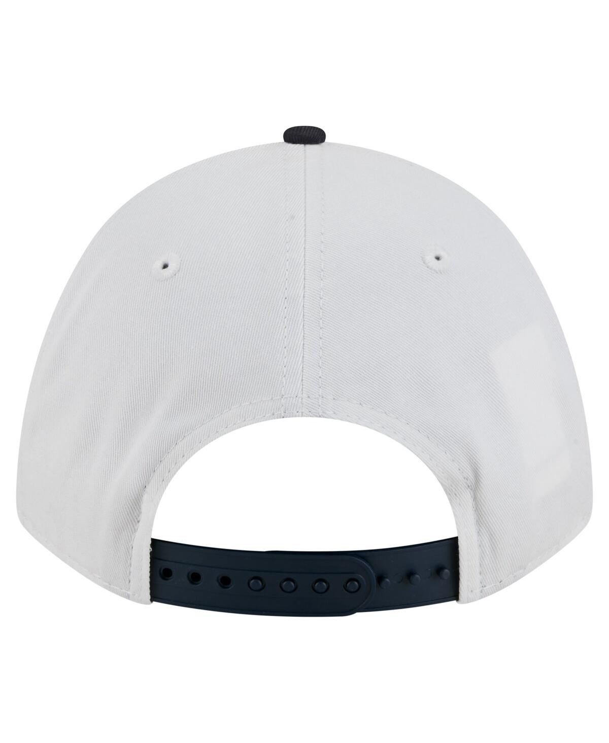 New Era Men's White/navy Notre Dame Fighting Irish Arch Two-tone Rope 9forty A-frame M-crown Adjustable Hat In White