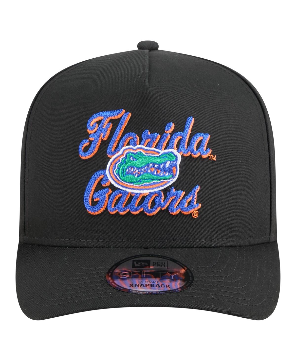 New Era Men's Black Florida Gators Vintage Chainstitch 9fifty A-frame Snapback Hat In Black