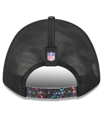 Men's Black Shield Logo 2025 NFL Crucial Catch 9FORTY Adjustable Hat