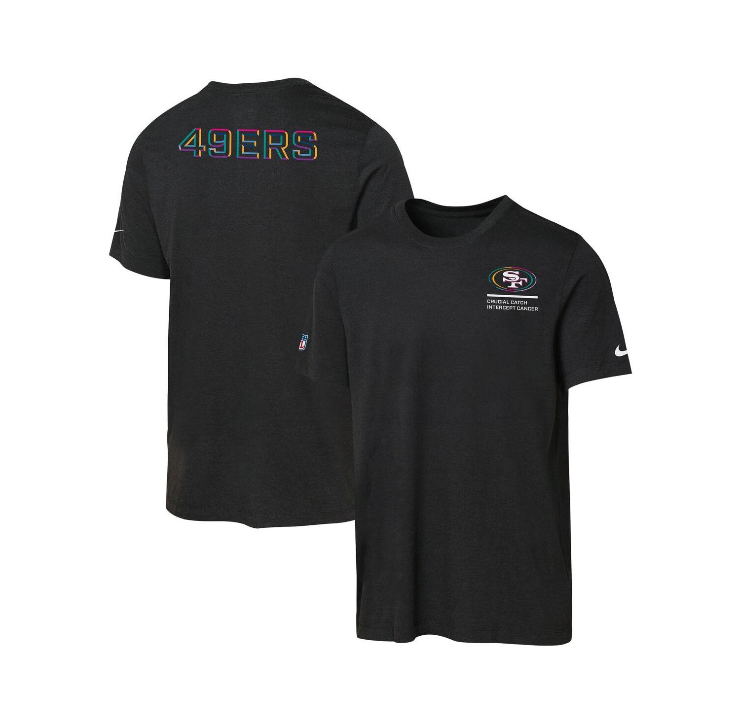 Big Boys and Girls Black San Francisco 49ers 2025 NFL Crucial Catch Tri-Blend Dri-FIT T-Shirt