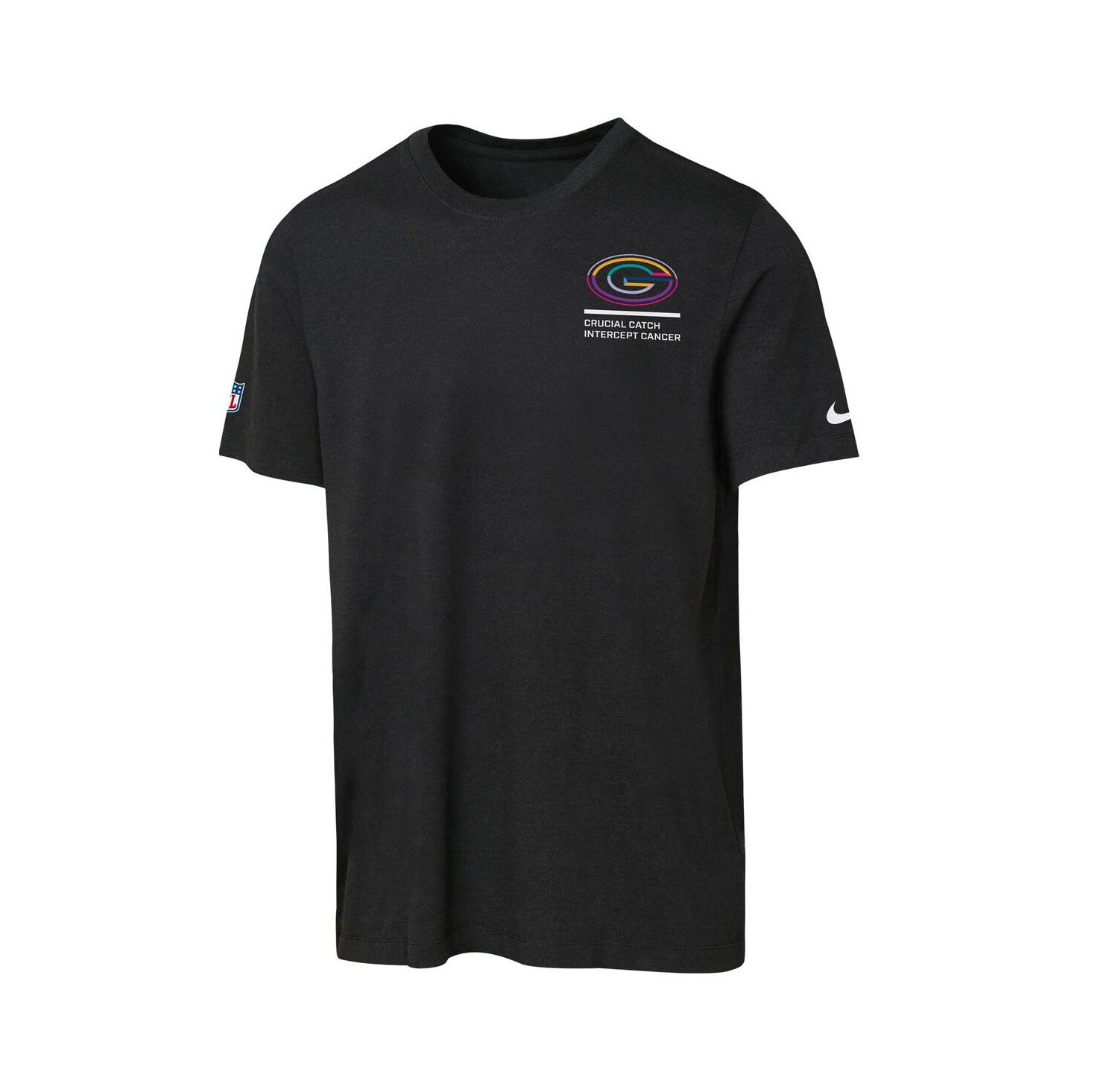 Big Boys and Girls Black Green Bay Packers 2025 NFL Crucial Catch Tri-Blend Dri-FIT T-Shirt