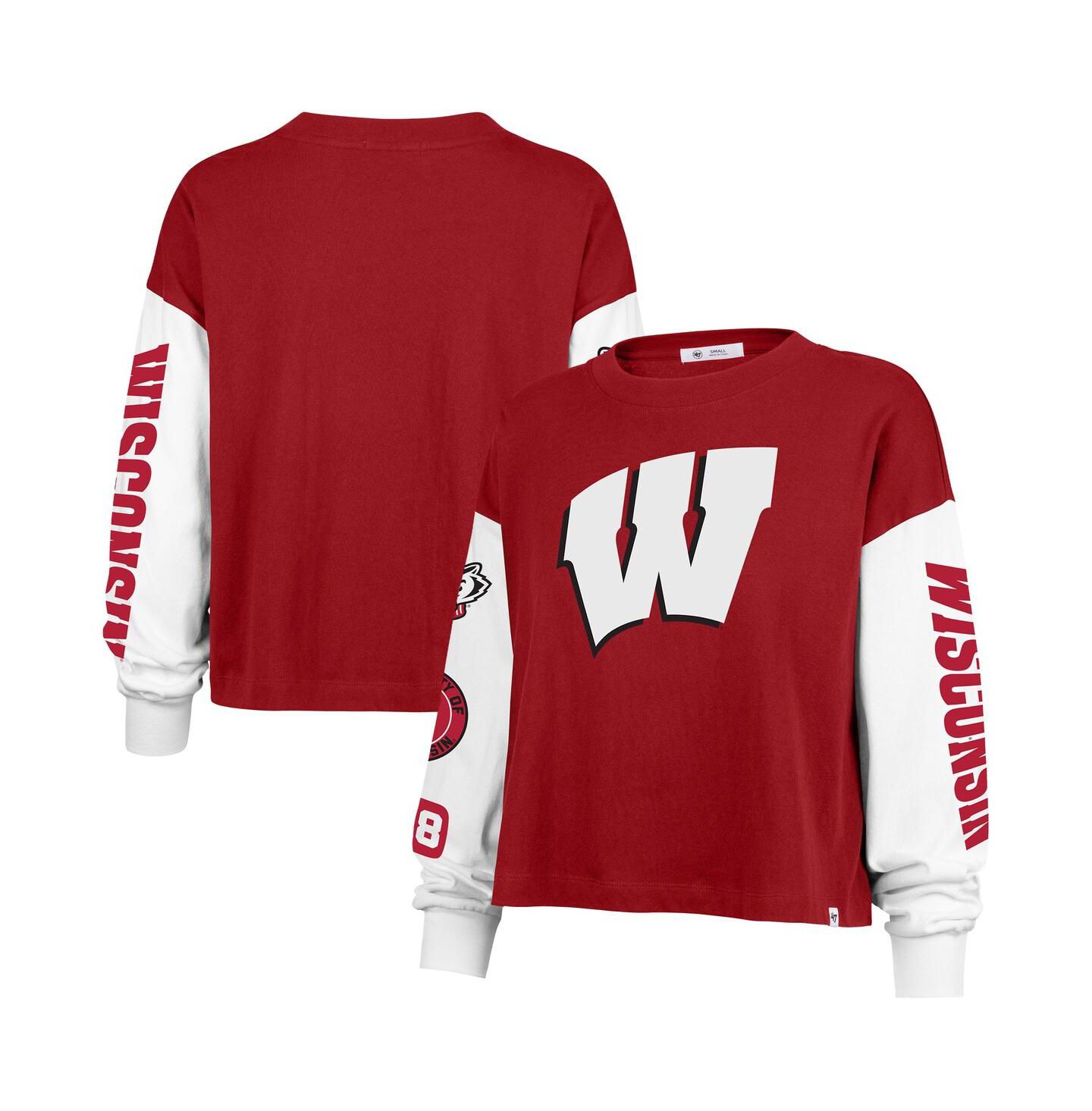 Женская футболка '47 Brand Red Wisconsin Badgers Sydney Long Sleeve — фото 1