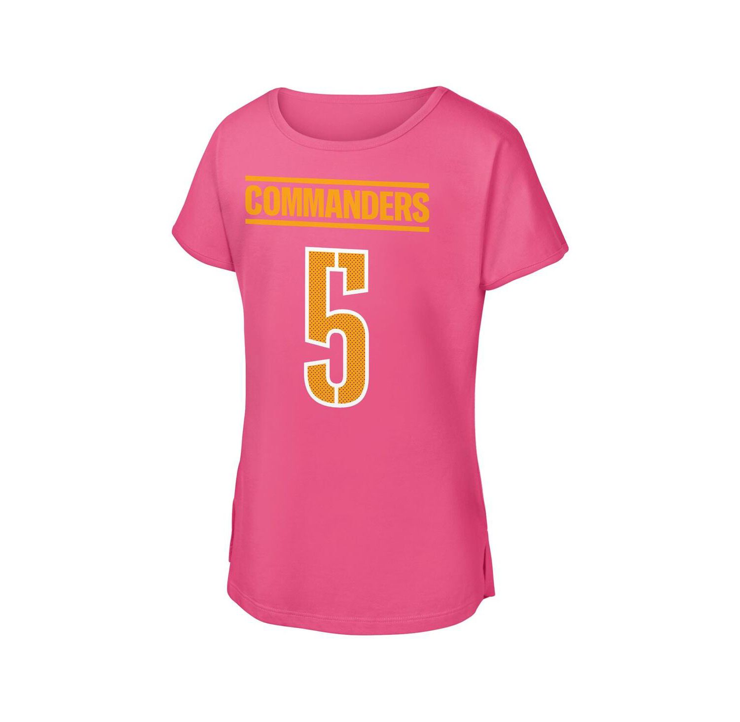 Big Girls Jayden Daniels Pink Washington Commanders Player Name & Number T-Shirt