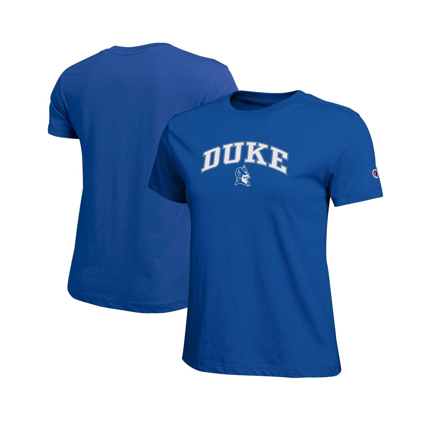 Women's Royal Duke Blue Devils Arched Over Logo T-Shirt