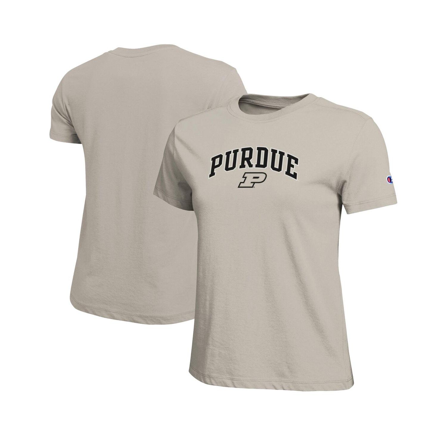 Women's Gold Purdue Boilermakers Arched Over Logo T-Shirt