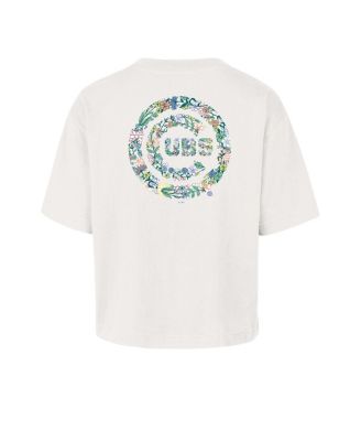 Women's Natural Chicago Cubs Full Bloom Cropped T-Shirt