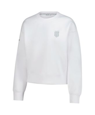 Women's&nbsp;White USWNT Luxe Sponge Tri-Blend Pullover Sweatshirt
