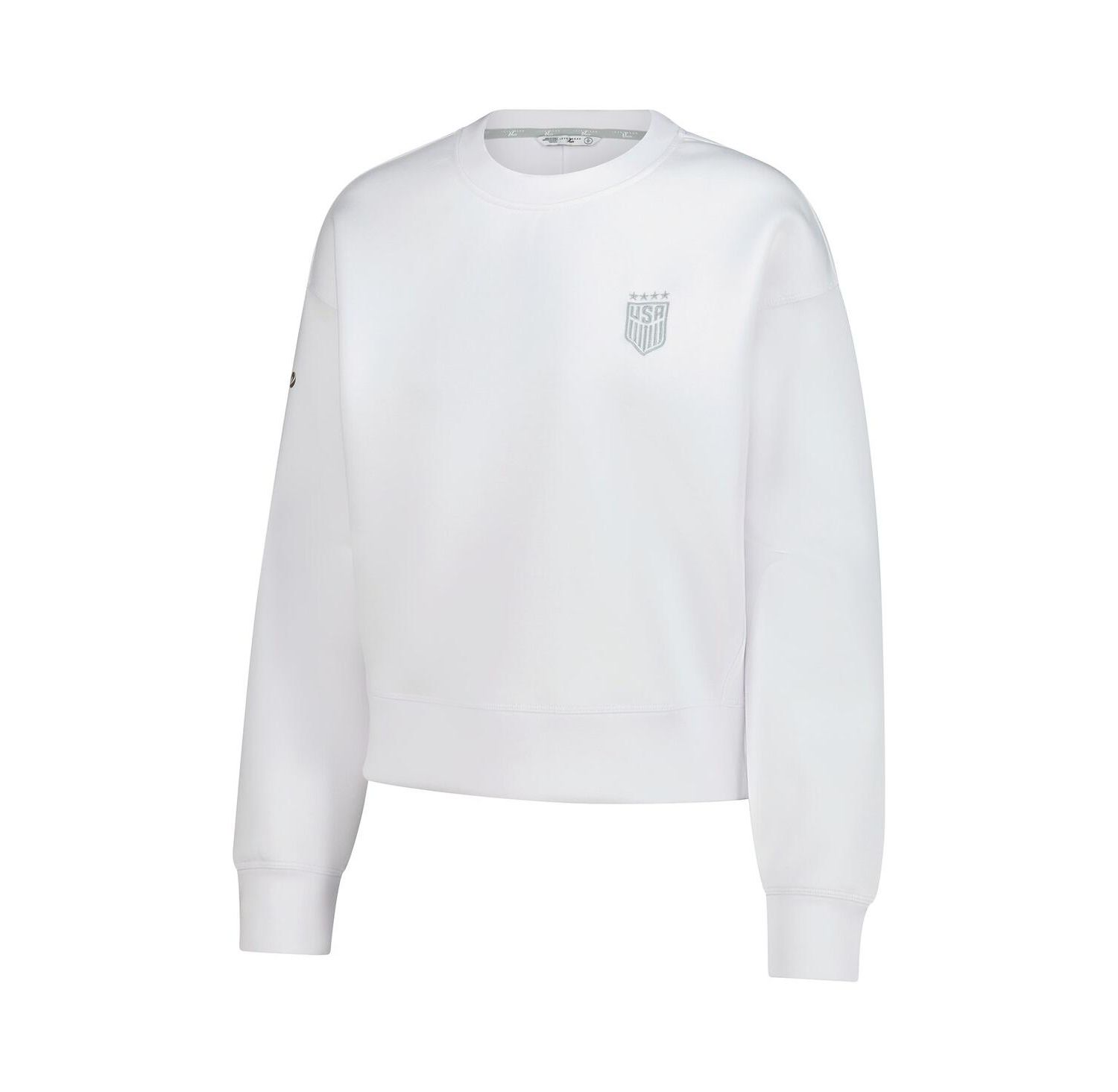 Women's White USWNT Luxe Sponge Tri-Blend Pullover Sweatshirt