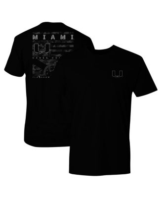 FLoGrown - Men's Black Miami Hurricanes Camo Flag Panel T-Shirt