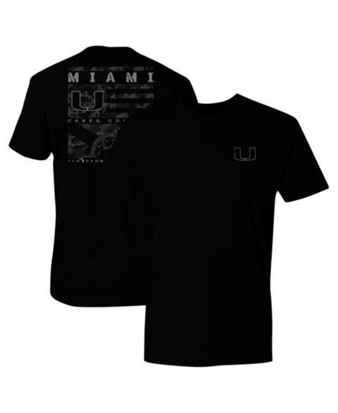 Мужская футболка FLoGrown Black Miami Hurricanes Camo Flag Panel
