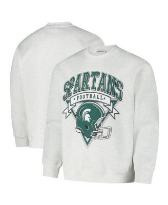 Men's and Women's Ash Michigan State Spartans Vintage Crest Pullover Sweatshirt