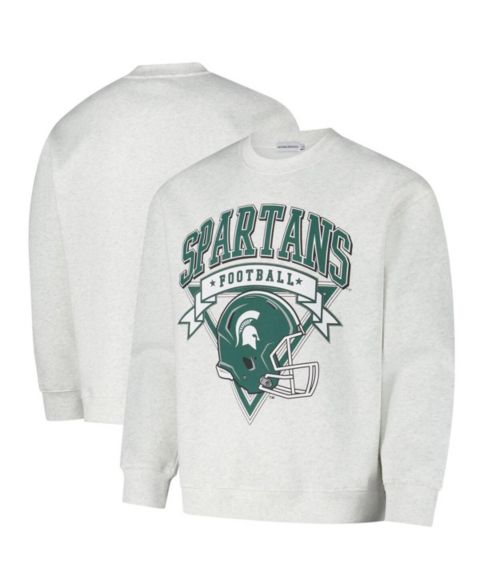Толстовка Established & Co. Ash Michigan State Spartans Vintage Crest Pullover