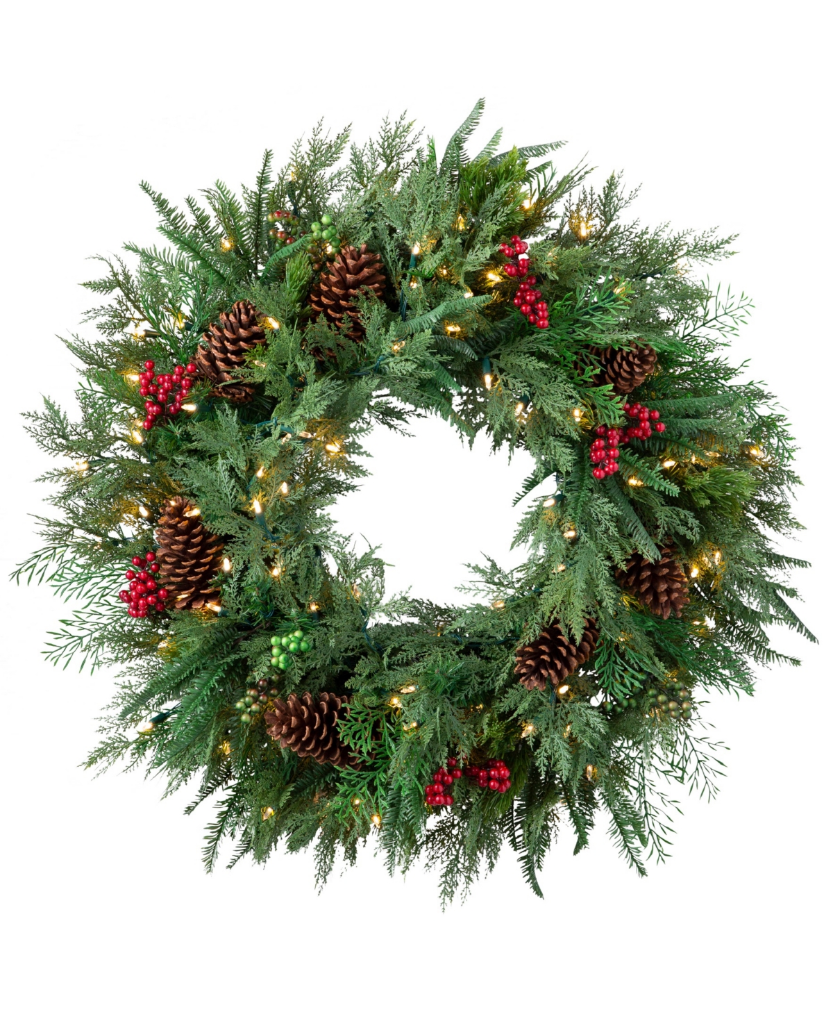 Balsam Hill 34" Outdoor Winter Evergreen Christmas Wreath In Green