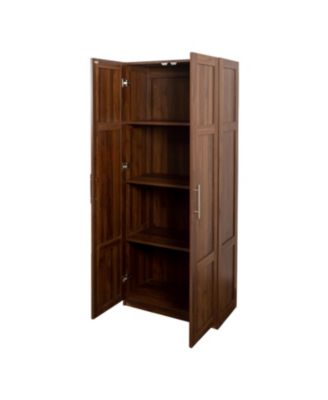 2-Door Wardrobe/Kitchen Cabinet with 4 Storage Spaces