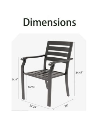 Iron Terrace Dining Chairs - Set of 2, Black Metal Outdoor Chairs