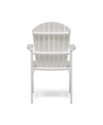 Acacia Wood Adirondack Dining Chairs (Set of 2), White