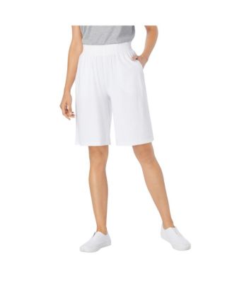 Plus Size Elastic-Waist Knit Short