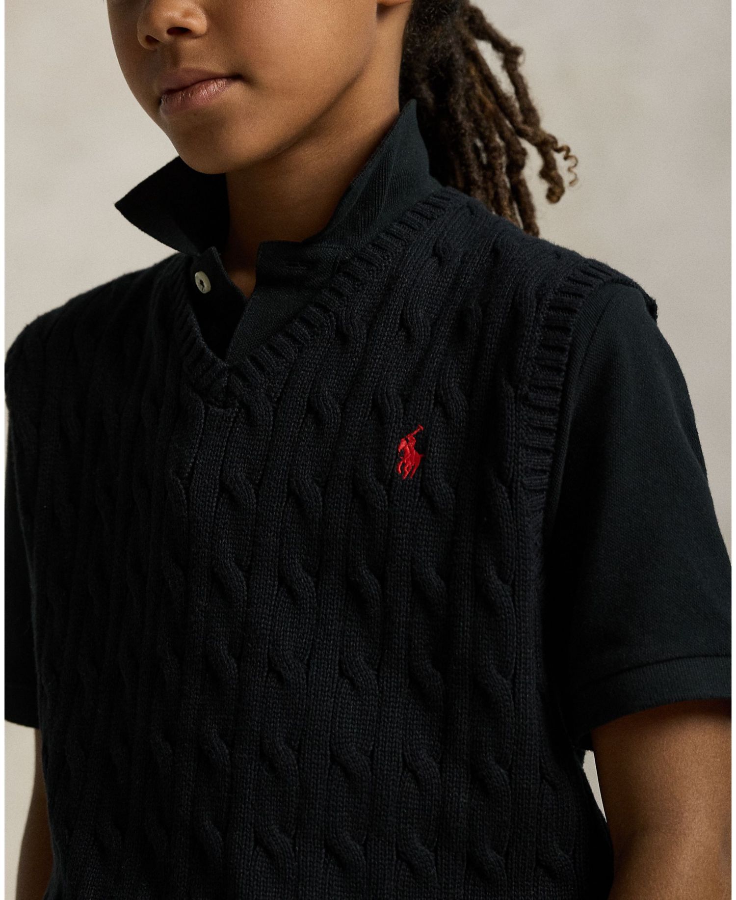 Big Boys Cable- Knit Sweater Vest