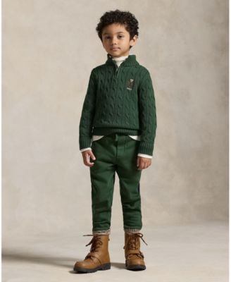 Boys' 2-7 Plaid-Trim Fleece Jogger Pant