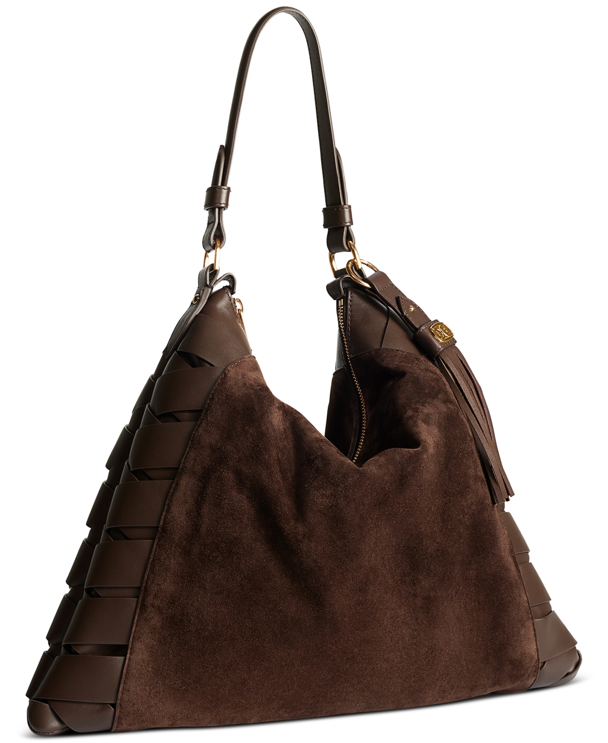 Sam Edelman Jette Large Zippered Hobo Bag In Brown