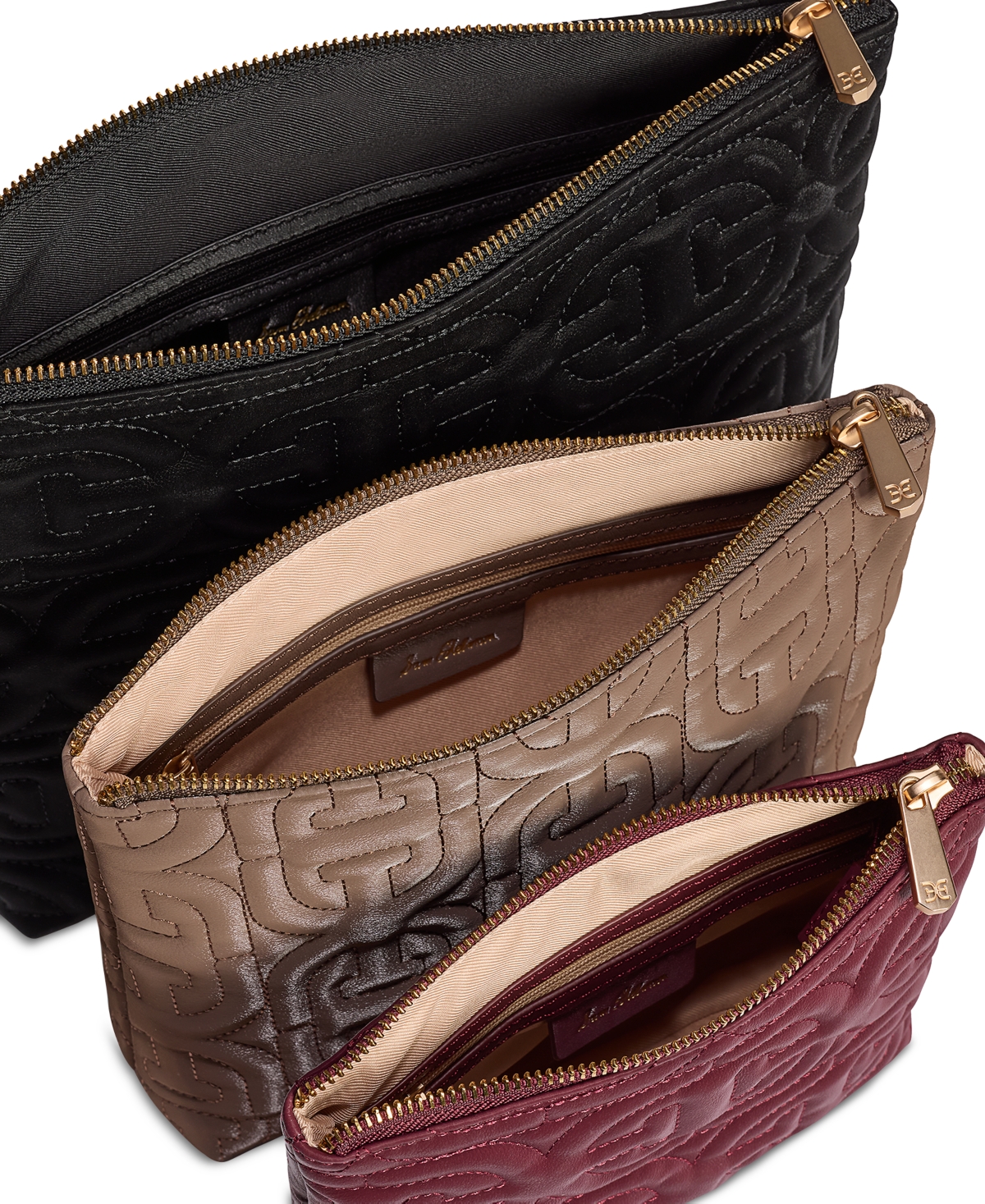 Sam Edelman 3-piece Ethyl Travel Pouch Set In Burgundy