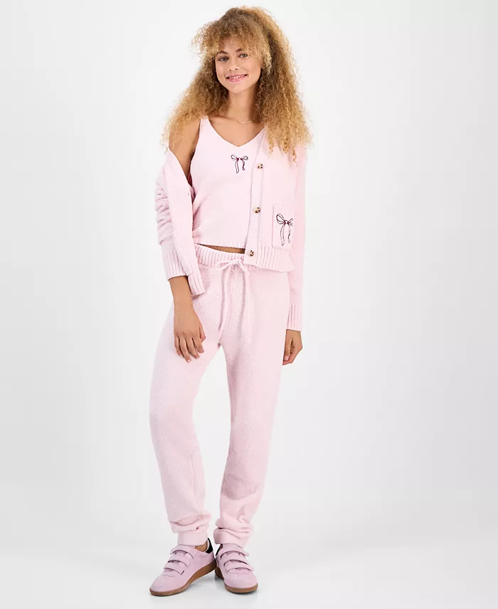 Juniors' Teddy-Knit Drawstring Jogger Pants - thumbnail 3