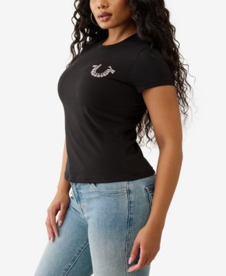 Women's Crystal Horseshoe Crew T-Shirt