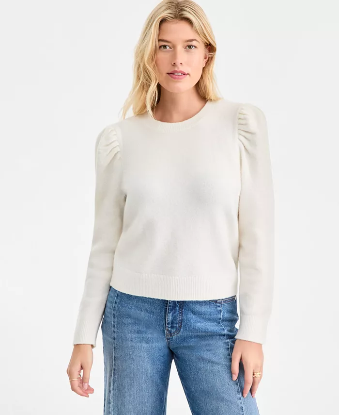 Women's Puff-Sleeve Crewneck Sweater