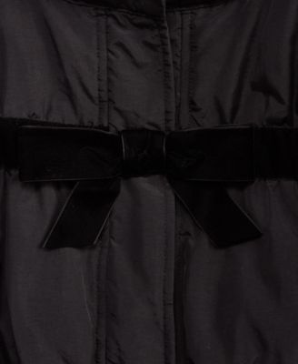 Women's Oversized Velvet Bow Puffer Jacket, Macy's Exclusive
