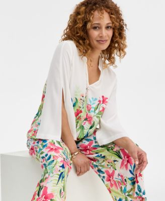 Women's Floral V-Neck Top, Macy's Exclusive