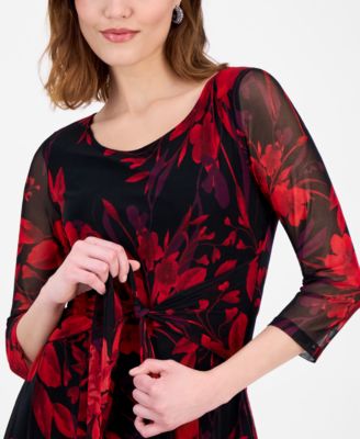 Women's Printed Mesh A-Line Dress