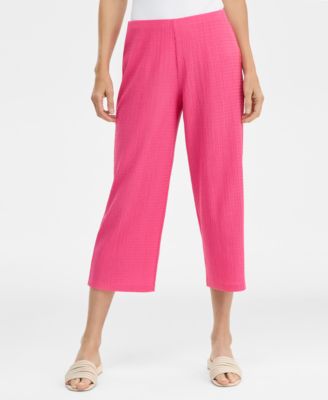 Women's Textured Knit Cropped Pants, Macy's Exclusive
