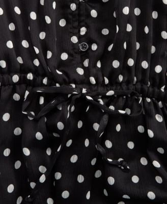 Women's Polka Dot Blouson-Sleeve Maxi Dress, Macy's Exclusive