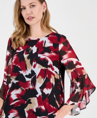 Women's Printed 3/4-Sleeve Top, Regular & Petite