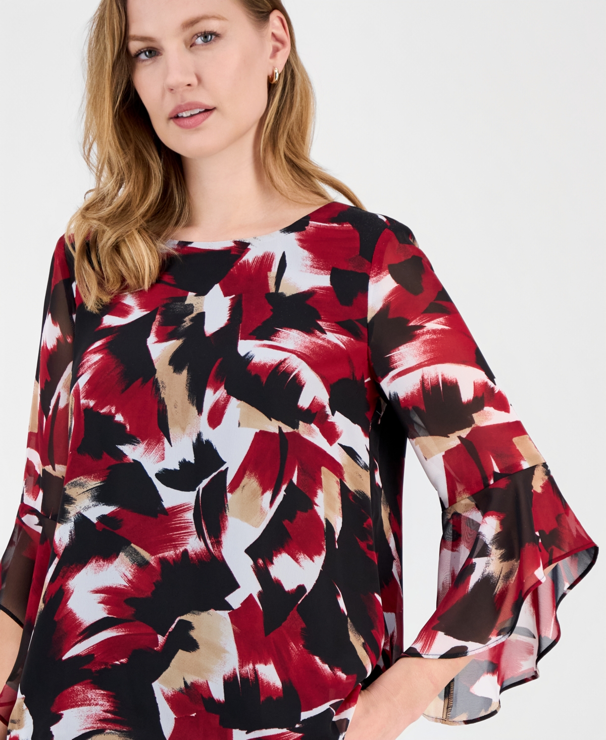 Kasper Women's Printed 3/4-Sleeve Blouse